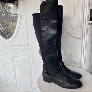 Antonio Melani Knee Boots Black Leather Size 10